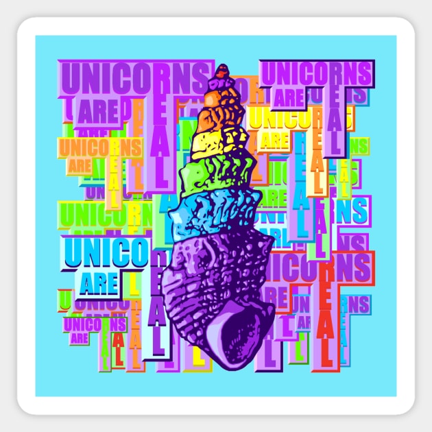 Unicorns are real Sticker by Spacecoincoin